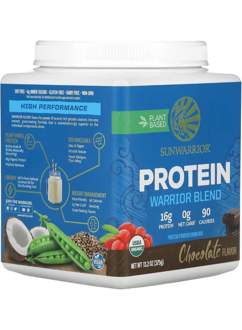 Sunwarrior Blend High Performance Plant Based Keto Friendly Vegan Organic Protein Powder Chocolate 375G - Image 2